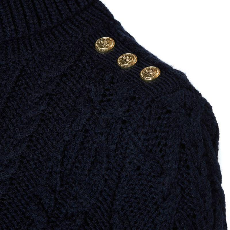 Holland Cooper Belgravia Cable Ladies Roll Neck Knit - Ink Navy - William Powell