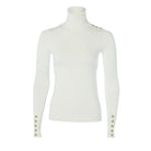 Holland Cooper Buttoned Roll Neck Ladies Knit - Cream - William Powell