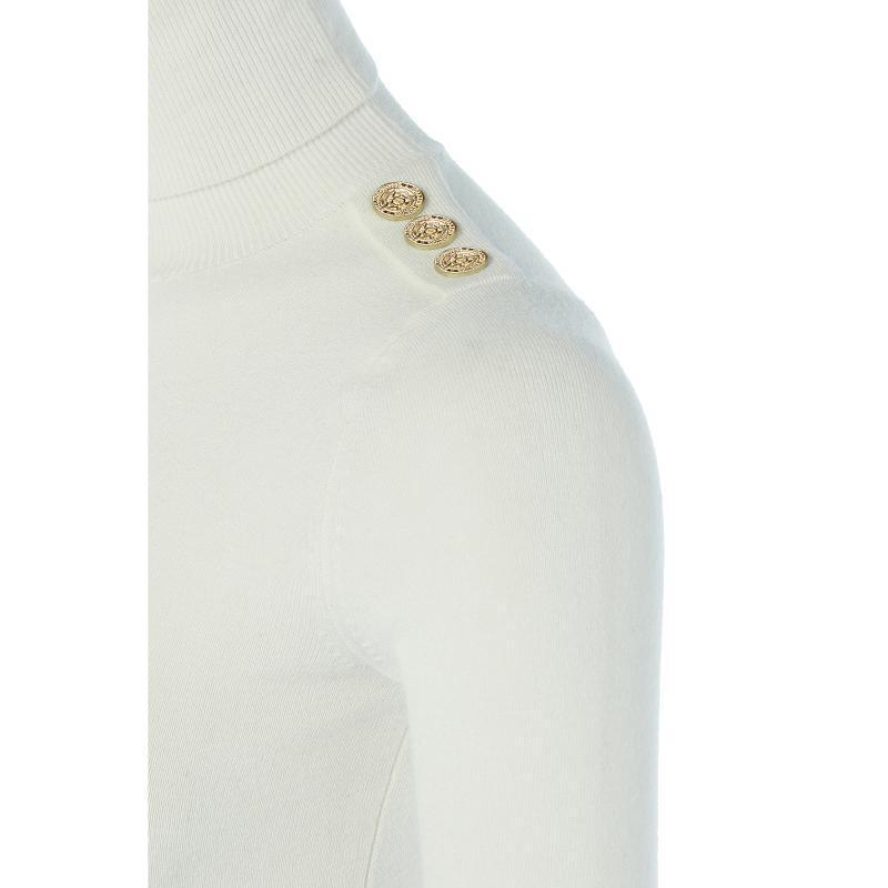 Holland Cooper Buttoned Roll Neck Ladies Knit - Cream - William Powell