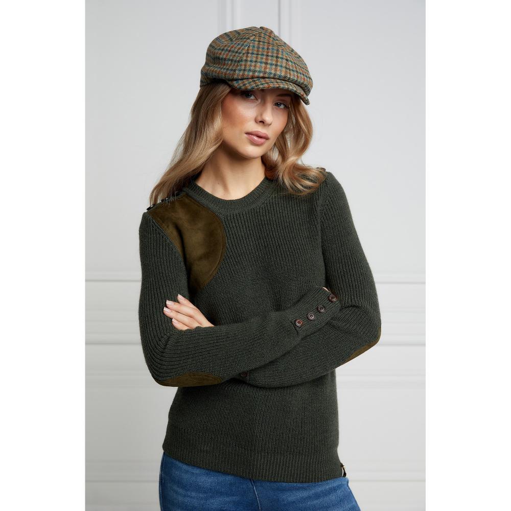 Holland Cooper Country Crew Neck Ladies Knit - Forest Marl - William Powell