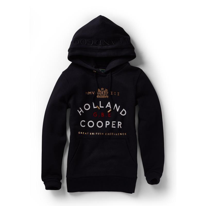 Holland Cooper GBE Flock Logo Ladies Hoodie - Ink Navy - William Powell