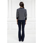 Holland Cooper Henley Striped Ladies Crew Jumper - Ink Navy/Natural - William Powell