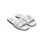 Holland Cooper Monogram Ladies Sliders - White Croc - William Powell