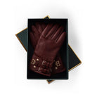 Holland Cooper Monogram Leather Ladies Gloves - Chocolate - William Powell