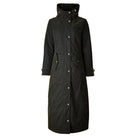 Holland Cooper Wax Longline Ladies Field Coat - Dark Olive - William Powell