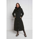 Holland Cooper Wax Longline Ladies Field Coat - Dark Olive - William Powell