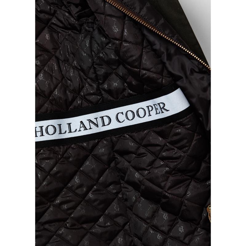 Holland Cooper Wax Longline Ladies Field Coat - Dark Olive - William Powell
