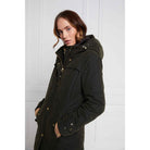 Holland Cooper Wax Longline Ladies Field Coat - Dark Olive - William Powell