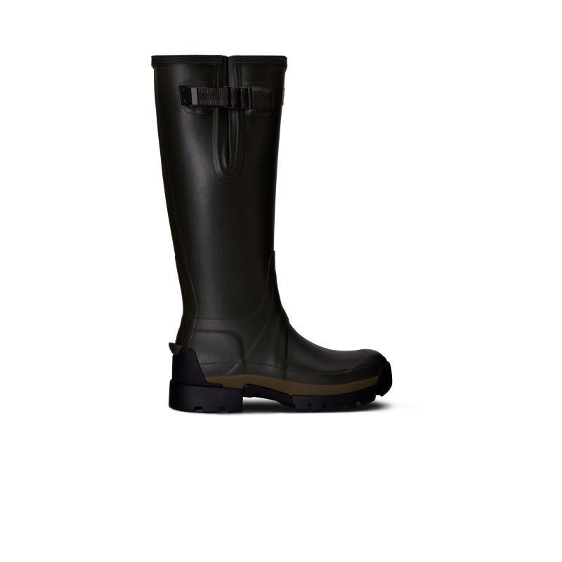 Hunter Balmoral Side Adjustable Neoprene Ladies Wellington Boots - Dark Olive - William Powell