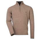 Laksen Brompton Zip Neck Lambswool Mens Jumper - Camel - William Powell