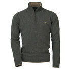 Laksen Brompton Zip Neck Lambswool Mens Jumper - Loden - William Powell