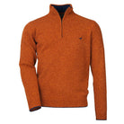 Laksen Brompton Zip Neck Lambswool Mens Jumper - Mandarin - William Powell