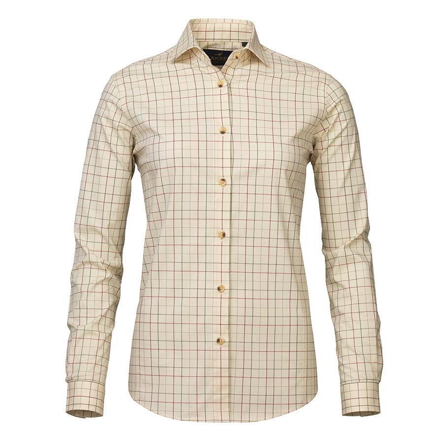 Laksen Eliza Ladies Tattersall Shirt - Loden/Wine/Camel - William Powell