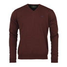 Laksen Grantham Windstopper V-Neck Merino Mens Jumper - Burgundy - William Powell