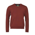 Laksen Grantham Windstopper V-Neck Merino Mens Jumper - Grape - William Powell