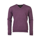 Laksen Grantham Windstopper V-Neck Merino Mens Jumper - Heather - William Powell