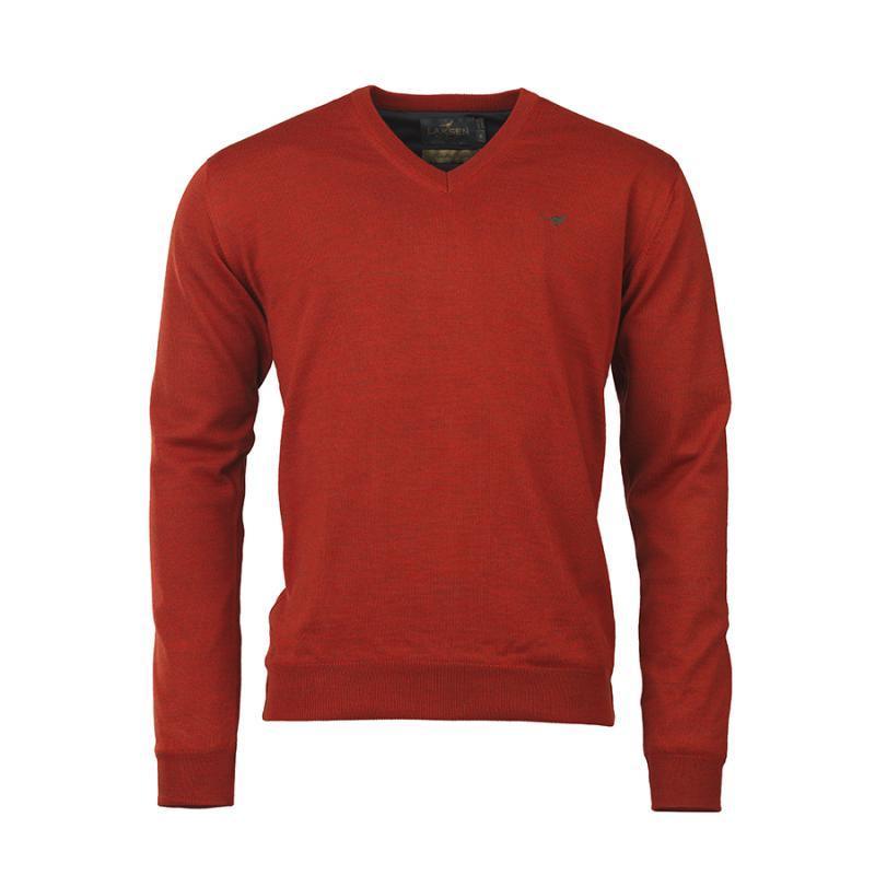 Laksen Grantham Windstopper V-Neck Merino Mens Jumper - Spice - William Powell