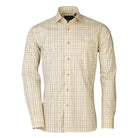 Laksen Jeremy Mens Tattersall Shirt - Loden/Wine/Camel - William Powell