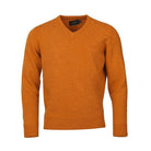 Laksen Johnston V-Neck Lambswool Mens Jumper - Abricot - William Powell