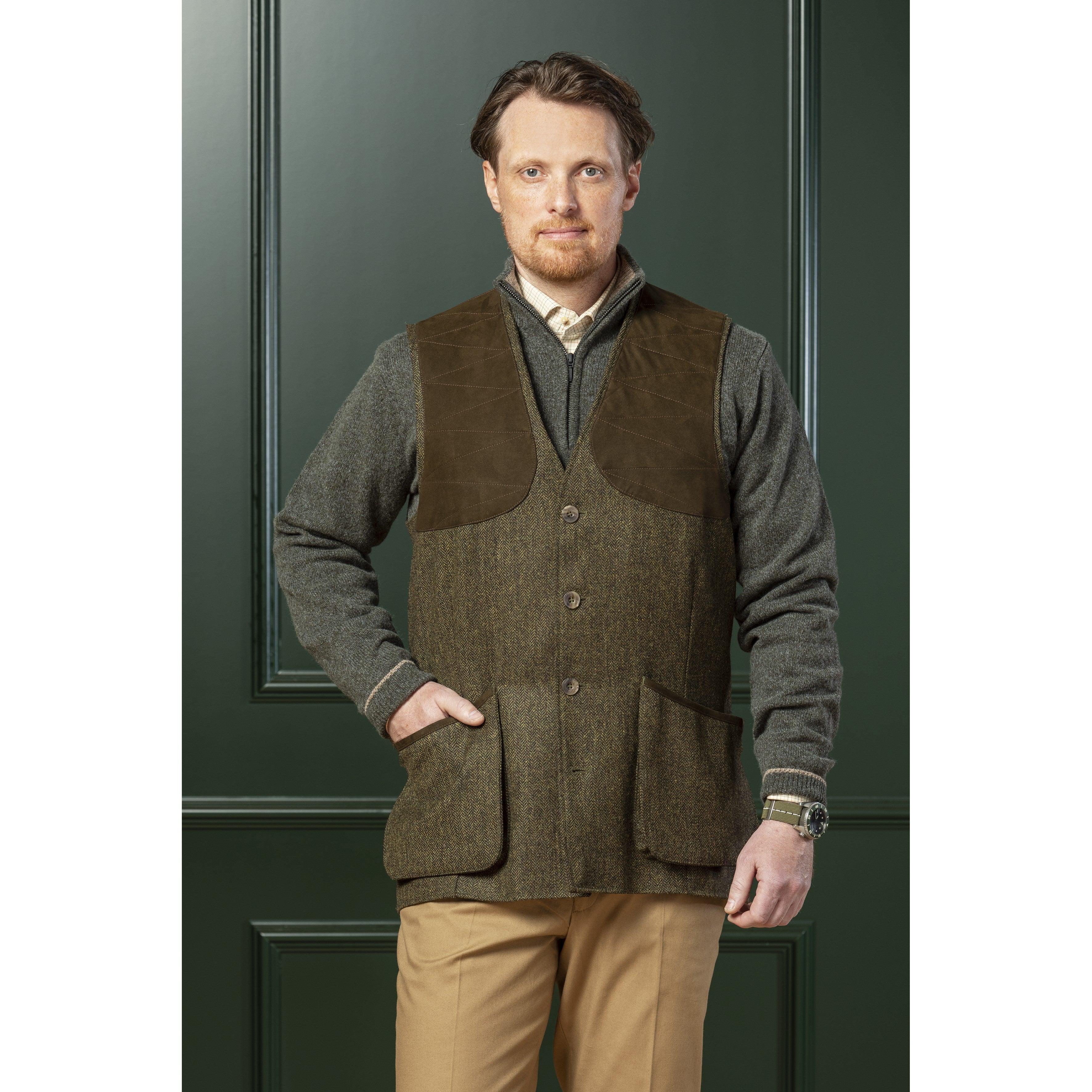 Laksen Leith Mens Tweed Shooting Vest - Kirkton Tweed - William Powell