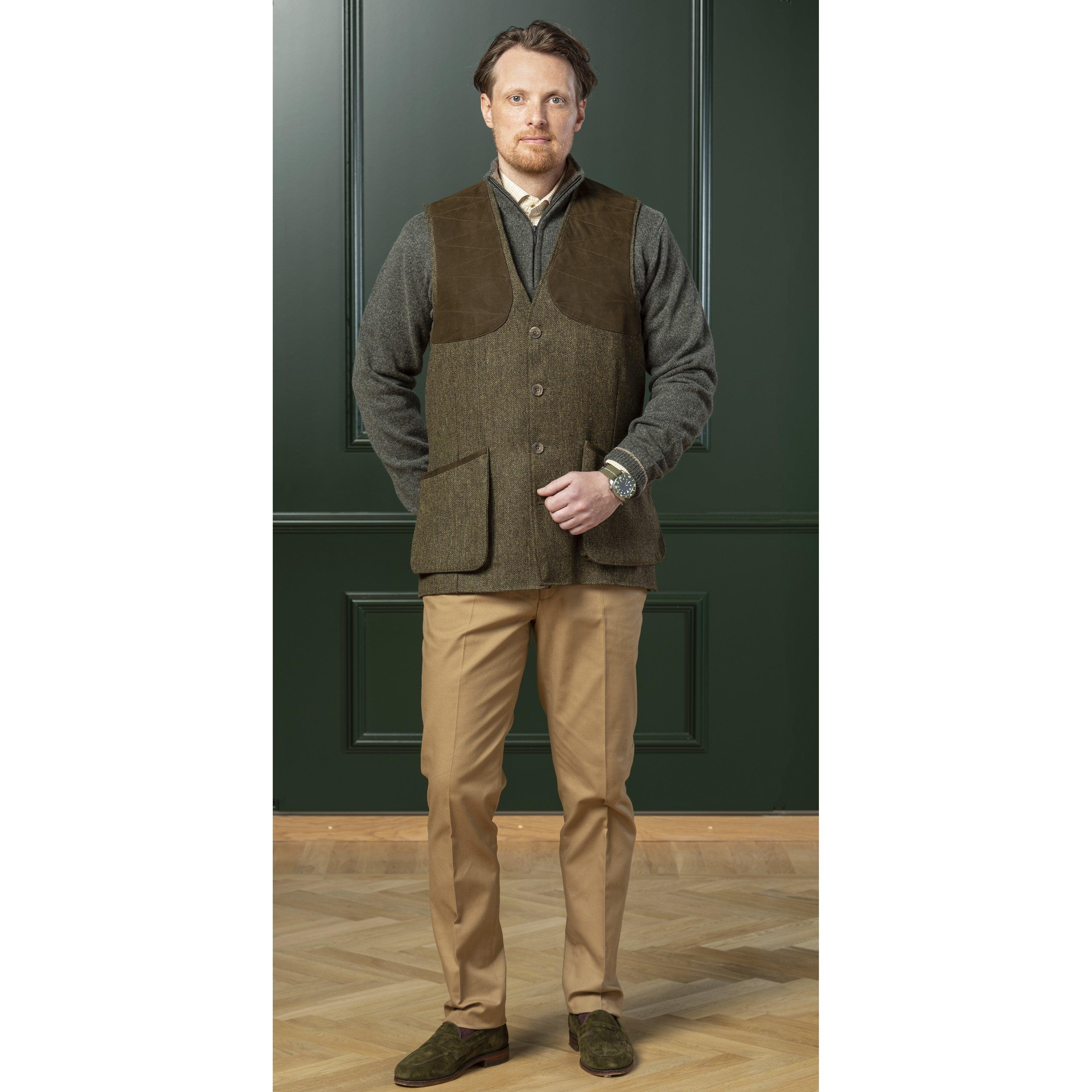 Laksen Leith Mens Tweed Shooting Vest - Kirkton Tweed - William Powell