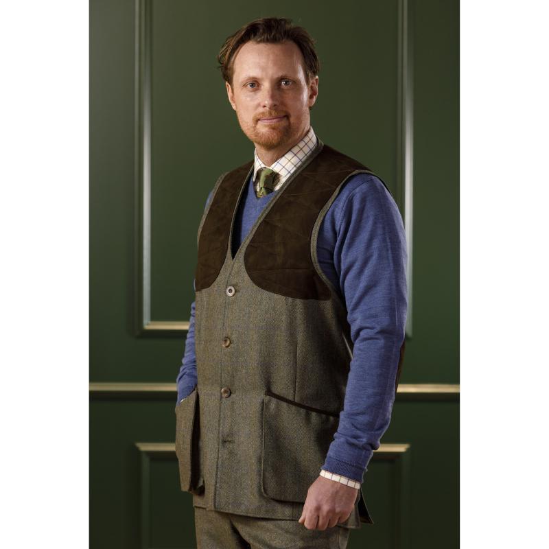 Laksen Leith Mens Tweed Shooting Vest - Laird Tweed - William Powell