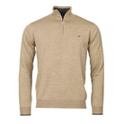 Laksen Norfolk 1/4 Zip Merino Mens Jumper - Sand - William Powell