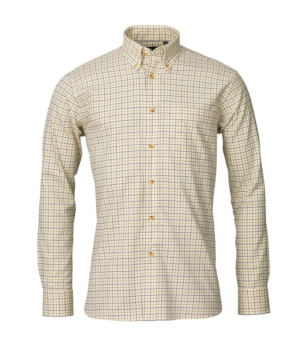 Laksen Parker Mens Tattersall Shirt - Khaki/Navy - William Powell