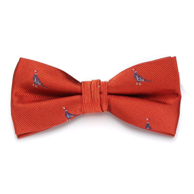 Laksen Pheasant Silk Bow Tie - Blood Orange - William Powell