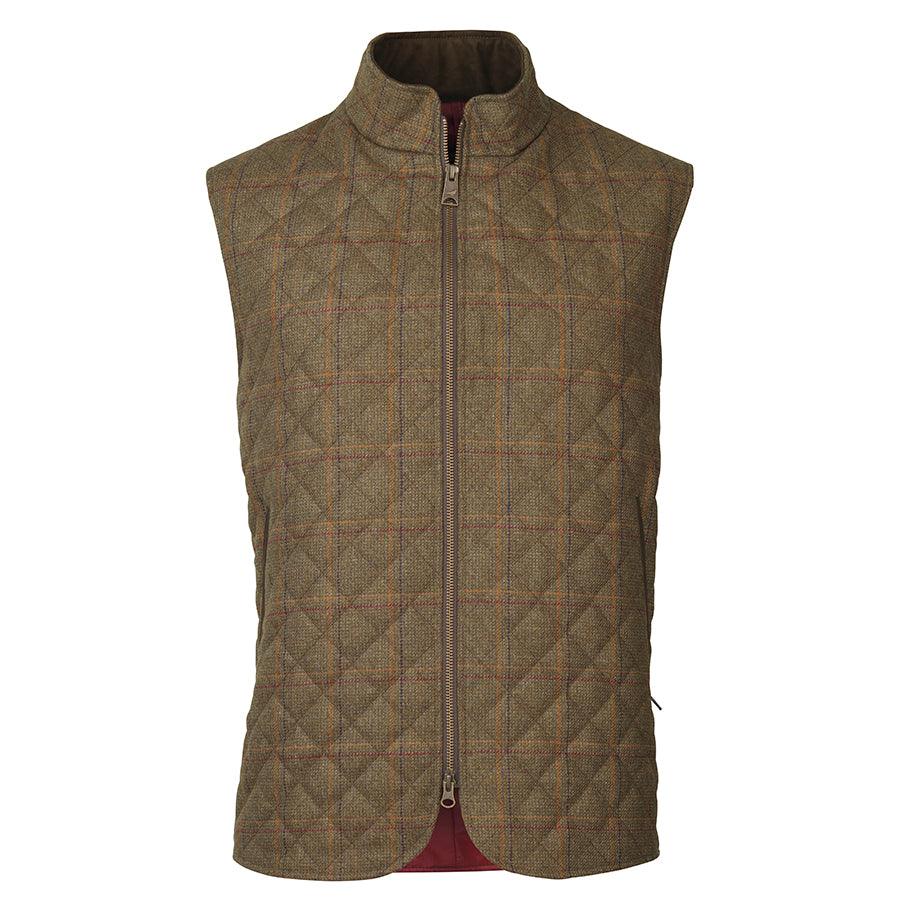 Laksen Quilted Mens Tweed Gilet - Woolston Tweed - William Powell