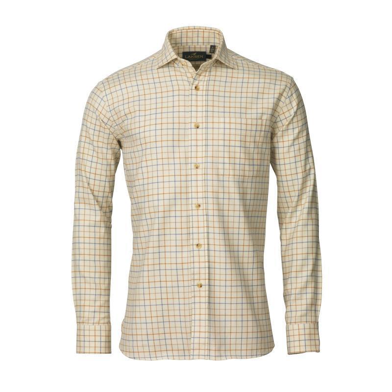 Laksen Reggie Mens Cotton Shirt - Denim/Sand/Reddish - William Powell