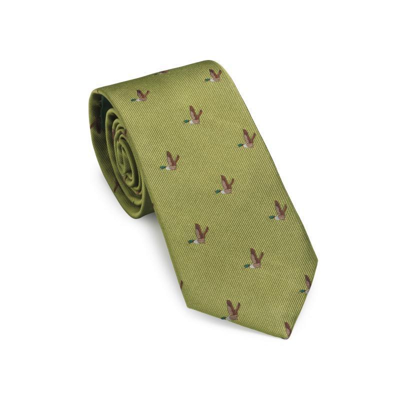 Laksen Silk Flying Duck Tie - Khaki - William Powell