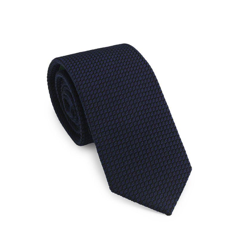 Laksen Silk/Wool Tie - Navy - William Powell