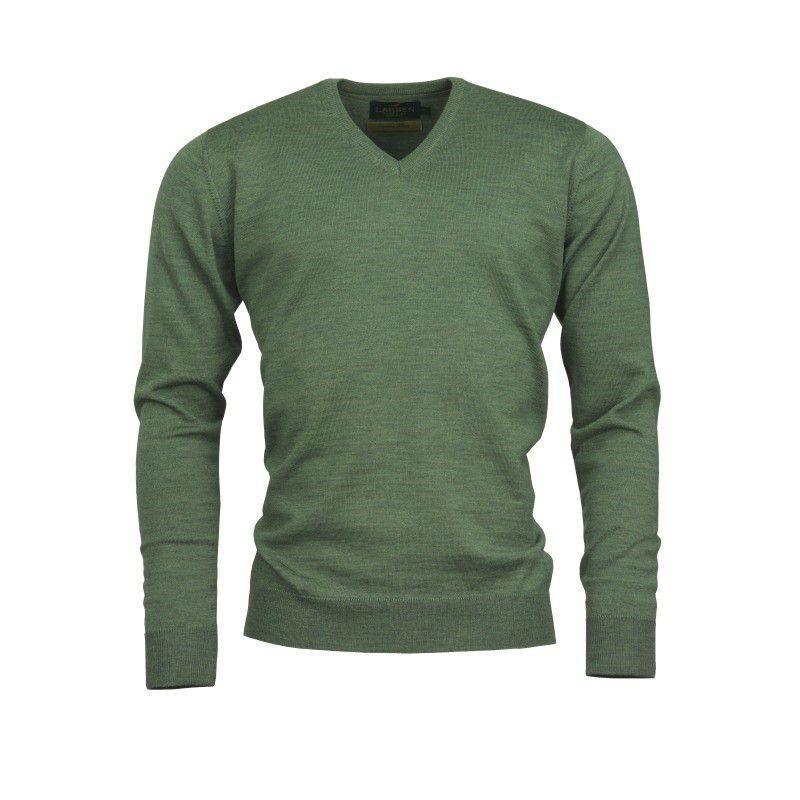 Laksen Sussex Merino V-Neck - Ivy - William Powell