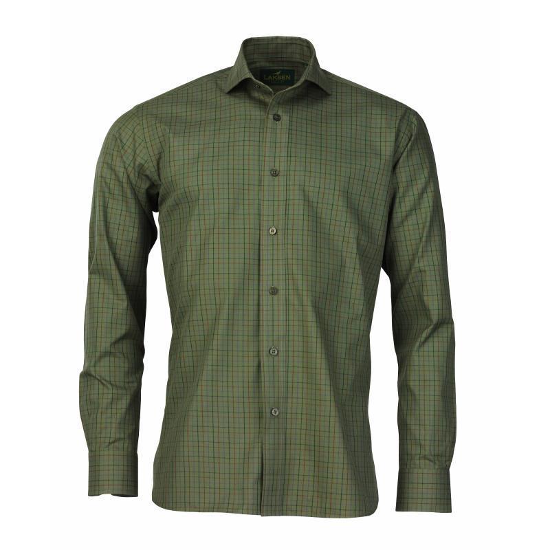 Laksen Tattersall Sporting Shirt - Dusty Green/Red/Storm Sky - William Powell