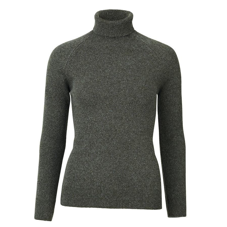 Laksen Westminster Ladies Lambswool Roll Neck - Loden - William Powell