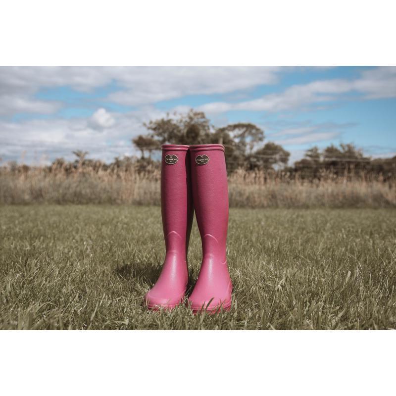 Le Chameau Iris Jersey Lined Ladies Wellington Boots - Rose - William Powell