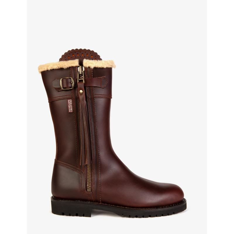 Penelope Chilvers Midcalf Tassel Ladies Shearling Lined Boot - Conker - William Powell