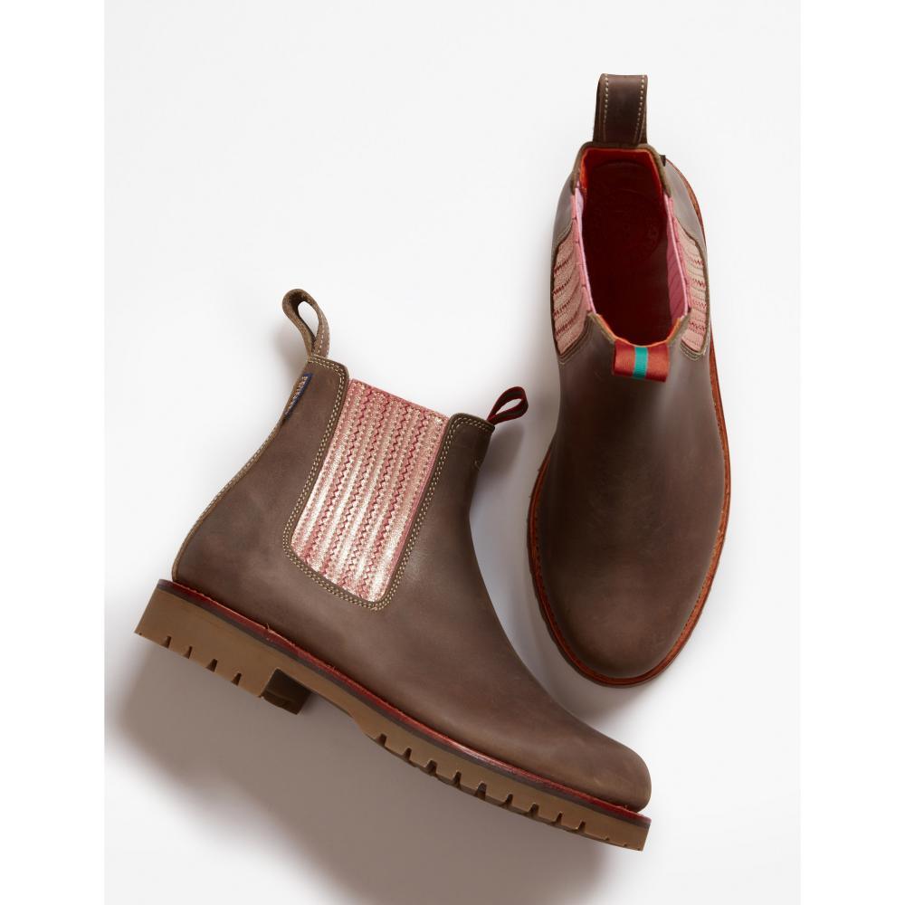 Penelope Chilvers Oscar Ladies Leather Boots - Khaki/Tea Rose - William Powell