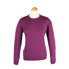 Peter Scott Ladies Merino Round Neck Jumper - Magenta - William Powell