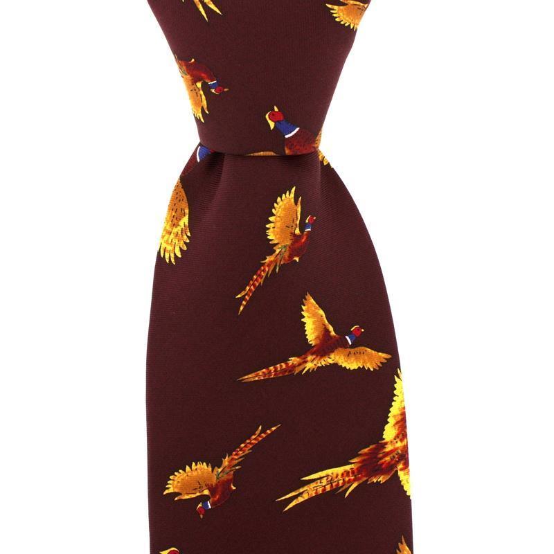 Pure Silk Tie Flying Pheasant - William Powell