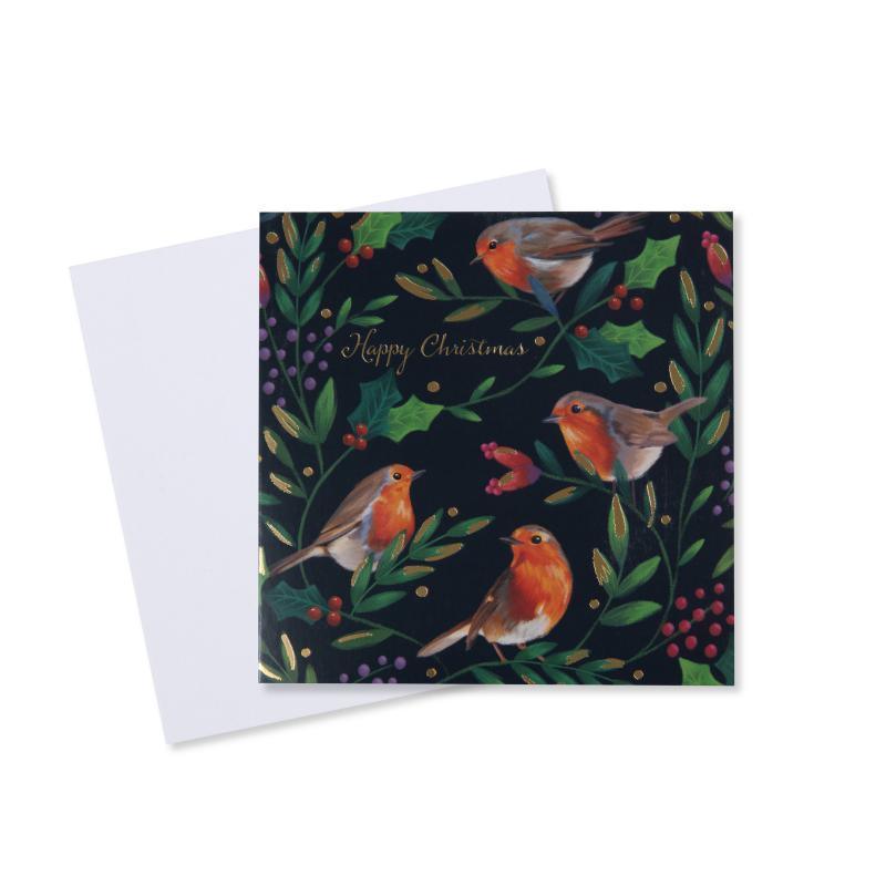 Robin Quartet Charity Christmas Card - 10 Pack - William Powell