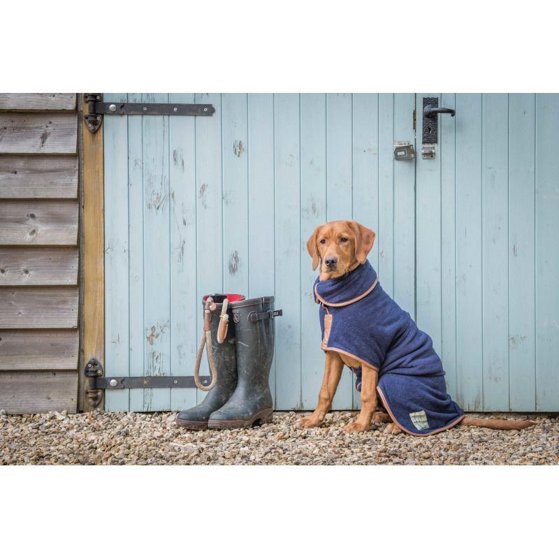 Ruff and Tumble Country Dog Drying Coat - Navy - William Powell