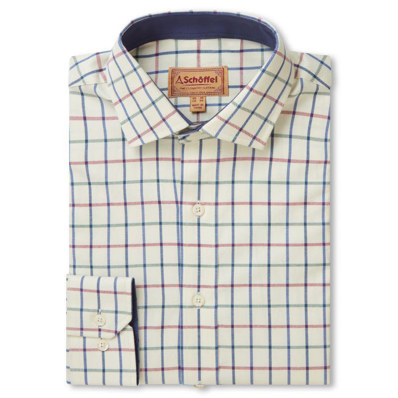 Schoffel Baconsthorpe Tailored Mens Shirt - Navy/Green/Red Check - William Powell