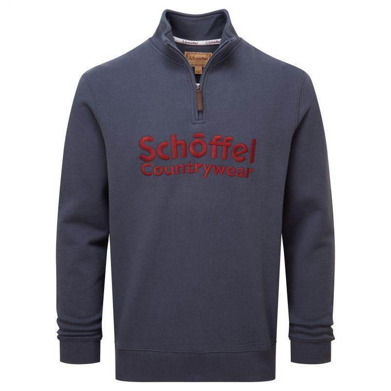 Schoffel Bude Mens 1/4 Zip Sweatshirt - Slate Navy - William Powell