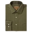 Schoffel Burnham Tattersall Classic Mens Shirt - Loden Green Herringbone - William Powell