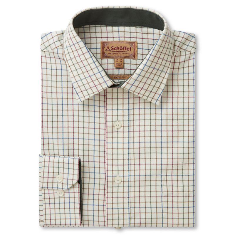 Schoffel Burnham Tattersall Classic Mens Shirt - Olive Tattersall - William Powell