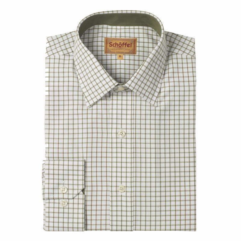 Schoffel Cambridge Cotton Check Shirt - Dark Olive - William Powell