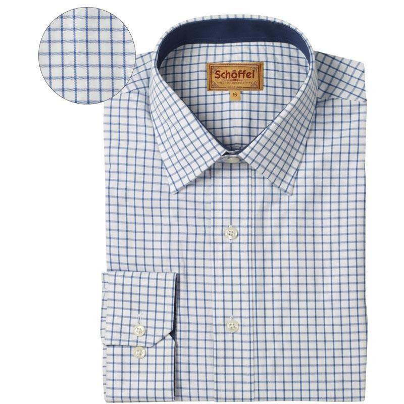 Schoffel Cambridge Cotton Check Shirt - Navy - William Powell