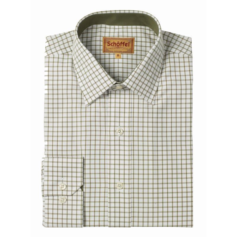 Schoffel Cambridge Tailored Sporting Fit Mens Shirt - Olive - William Powell